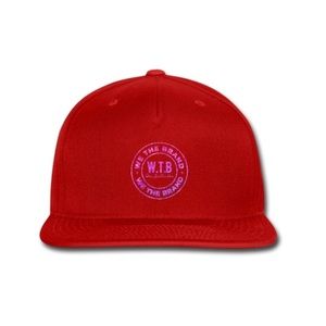 SnapBack Baseball Cap Red with Purple Glitter